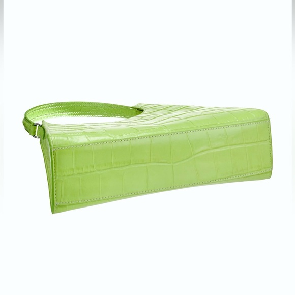 🌺🎉HP🎉🌺 NWT Staud Rey Croc Embossed Shoulder Bag Pistachio - Picture 15 of 16